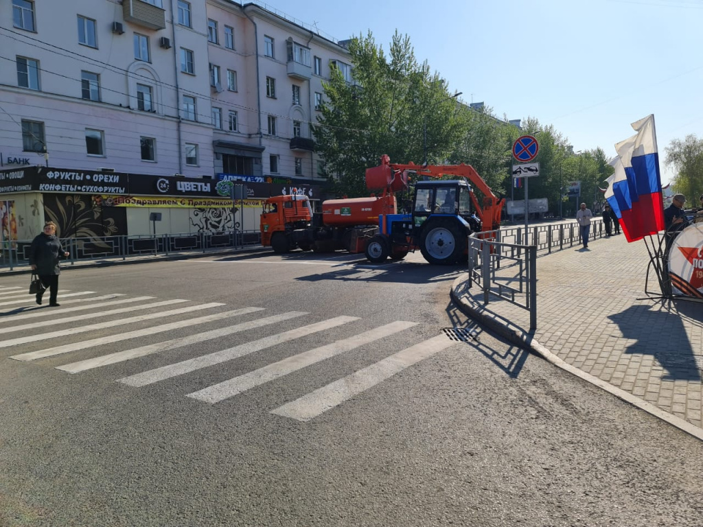 График перекрытия улиц для транспорта в майские праздники в Барнауле